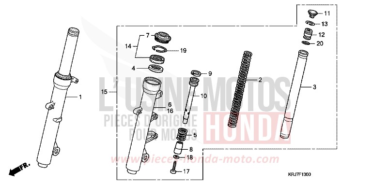FRONT FORK for S-Wing ABS PEARL COOL WHITE (NHA16) from 2011